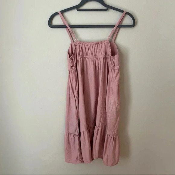 Uniqlo Girls Pink Linen Blend Camisole Mini Sleeveless Babydoll Dress Size 11/12 - Picture 5 of 6